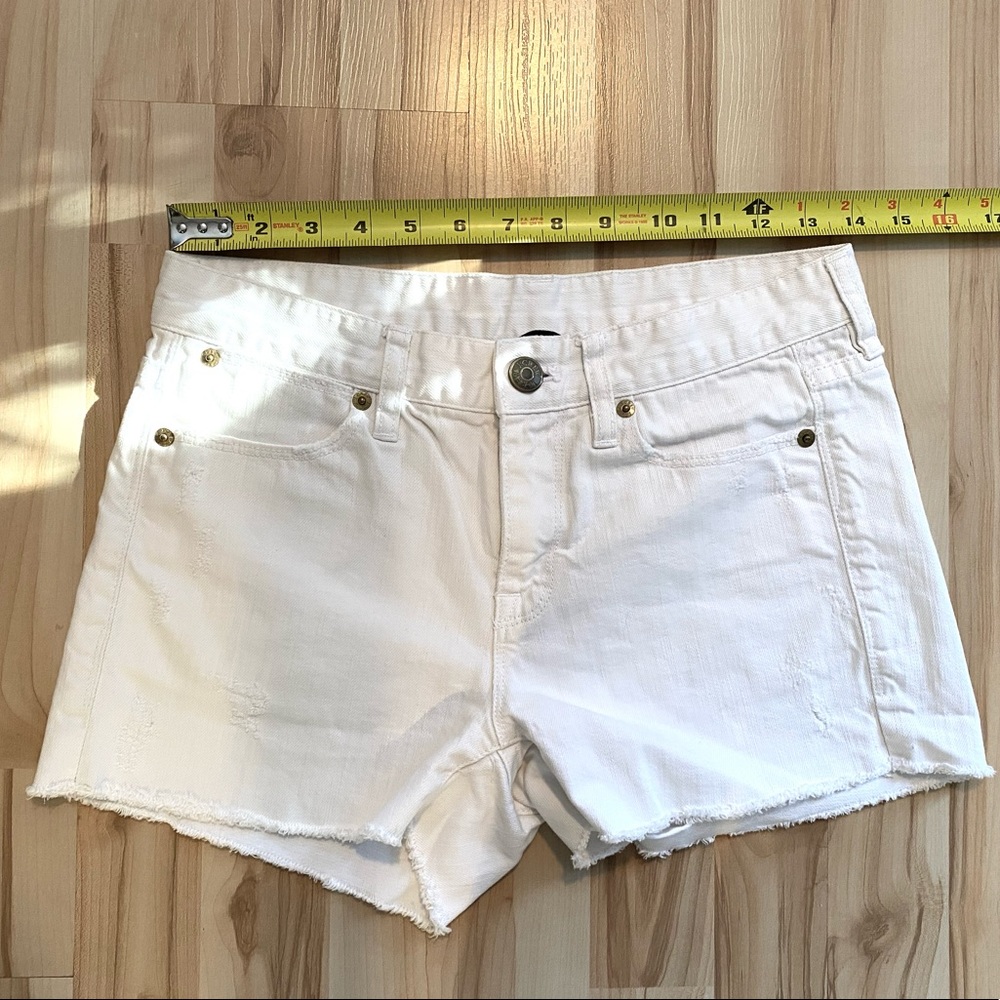 J. Crew White Cut-Off Denim Shorts